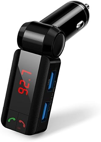 IChanger Digital Wireless Bluetooth FM Transmitter, In-Car Bluetooth Receiver, FM Radio Stereo Adapter, Car MP3 Player with Bluetooth Handsfree Calling and Dual USB Charging Port