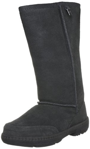 Bearpaw Women's Meadow Tall Vintage Charcoal Fur Trimmed Boots 1215W 6 UK