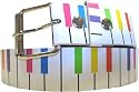White Rainbow Piano Printed Imitation Leather Belt