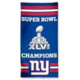 NFL New York Giants Super Bowl XLVI Champions Fiber Beach Towel