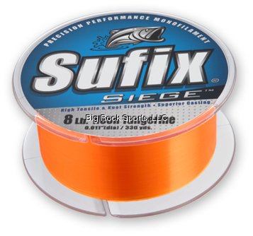 Sufix Siege 330-Yards Spool Size Fishing Line (Tangerine, 10-Pound)