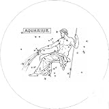 Astrology Aquarius 2.25 inch Large Badge Style Round Keyring