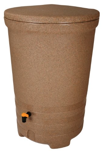 Fiskars 5998 Salsa II 58 Gallon Rain Barrel with DiverterPro - Spice Granite