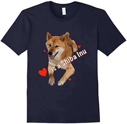 Men's Love the Shiba Inu Dog T-Shirt Large Navy