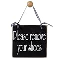 Please Remove Your Shoes - Black/White (6")