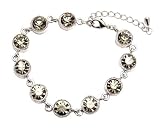 Bracelet - B117 - Round CZ Crystal Link - Black Diamond (Gray / Grey)