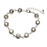 Bracelet - Round CZ Link - Blk Diamond