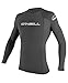 O'Neill Men's Basic Skins UPF 50+ Long Sleeve Rash Guard, Graphite, Large