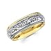 Solid 14k Yellow and White 2 Tone Gold Womens Mens Unique Greek Design Wedding Ring Band 7MM Size 9