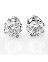 Natural 2.0 ctw Diamond Stud Earrings 14K White Gold