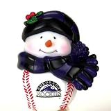 2 MLB Colorado Rockies Musical Light-Up Christmas Ornaments Figures 2.75"