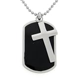 Stainless Steel Dog Tag and Cross Pendant, 22 41HmLvok52L. SL160 Stainless Steel Dog Tag and Cross Pendant, 22