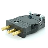 Leviton 20MC-E 20-Amp-125 Volt, 2 Pole-3 Wire, Stage Pin, Male Plug Crimp Terminals, Black