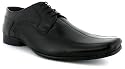 Ikon "Bergman" Mens Leather Lace Up Formal Shoes - Black