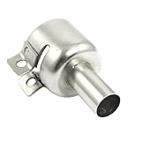 uxcell ノズル　ホットエアーステーションノズル　メタル製　シルバートーン 　円形ノズル　ホットエアステーション　スクリューロック　10mm径