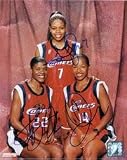 Houston Comets(Cheryl Swoops, Tina Thompson, Cynthia Cooper) Autographed 8x10 Photo - Autographed Sports Photos