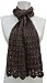 Handmade Pure Alpaca Natural Fiber Winter Small Scarf - Crocheting Masterpiece in Brown and Black Thin Yarn (100% Crocheted By Hand)