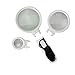 Magnifying Glass Illuminated LED Handheld Set 2.5X 5X 16X Magnification Power Magnifier for Senior Reading Computer Repair Newspaper Articles Stamps Maps and Hobbies