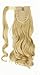 S-noilite 17 Inches Curly Baby Blonde Mix Bleach Blonde Wrap Around on Ponytail Clip in Hair Extensions Hairpiece Pony Tail Extension for Girl Lady Woman