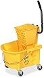 Mop Bucket Wringer Combo, 3" Casters, 26 qt., Yellow