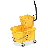 Mop Bucket Wringer Combo, 3" Casters, 26 qt., Yellow