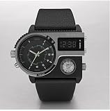Diesel Watches Men's SBA Ana-Digi Black and Red Dial Watch