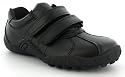Rockstorm "Dodge" Boys Coated Leather Velcro School Shoes - Black