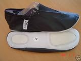 Gymnastikschuhe schwarz, echt Leder, Baumwoll Fu�bett