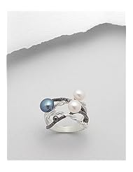 Fresh Water Pearls Ring In 92.5 Sterling Silver