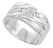 Gent's Perfect Quality Sterling Silver Brilliant Cut Cubic Zirconia Ring