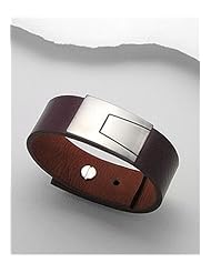 Saddle Brown Leather Bracelet In White Base