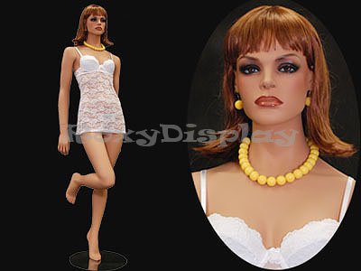(MD-FR3) Female Flesh Tone Fiberglass Mannequin, Beautiful Makeup