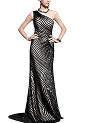 Sexy A-line Cocktail Floor Length Satin One Shoulder Sleeveless Pleated Sequined Beaded Mesh Homecoming Dress/Pageant Dress/Prom Dress/Party Dress/Wedding Dress 