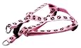 Xsmall Pink/Brown Puppy Paws Dog Harness: 1/2" wide, Adjusts 8 - 16".