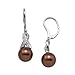 Chocolate Tahitian Pearl Earrings with Diamonds in