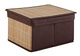 Aufbewahrungsbox Bambus m. Deckel Schrankbox faltbar, Größe:L-29.5x40x25