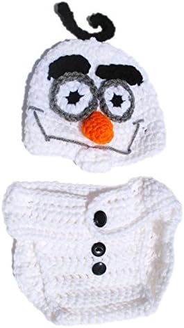 Infant Olaf Frozen Inspired Diaper Cover Beanie SET snowman