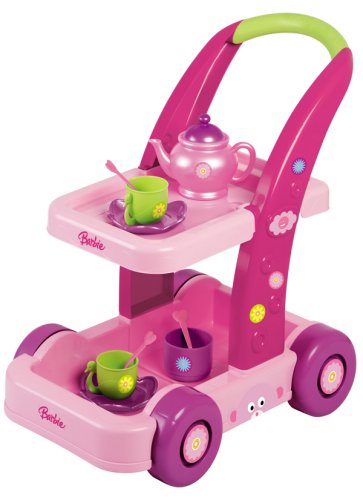 Toy Kitchen Products: Barbie Serving Cart with Tea Set