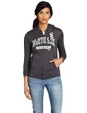 MLB Women's Chicago White Sox Real Flava Long Sleeve Full Zip Hoodie (Charcoal Heather, Medium)