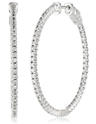 KC Designs "Eternity Hoops" Diamond 14k White Gold Hoop Earrings , .94 cttw