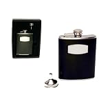 Black Hip Flask with Plate