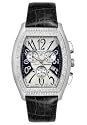 Men's Jumbo Diamond Chronograph Black Leather
