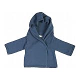from Toffee Moon Toffee Moon Baby Hooded Shawl Cardigan Sloe-Berry - Blue - Newborn