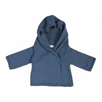 Toffee Moon Baby Hooded Shawl Cardigan Sloe-Berry - Blue - 18 Months