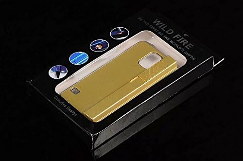 Maclogy 2014 Latest Fashion Creative Cute Ranking Lighter Igniter Original Hard Case Mobile Phone Sets New Original Battery Cover Housing Samsung Galaxy S5 I9600 And Fashion Chain Crystal Decorative Color UV Radiation Gift (Gold)