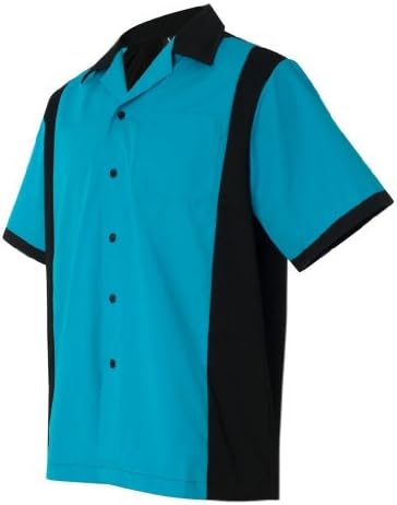 Hilton Cruiser Retro Bowling Shirt (X-Large, Turquoise/Black)
