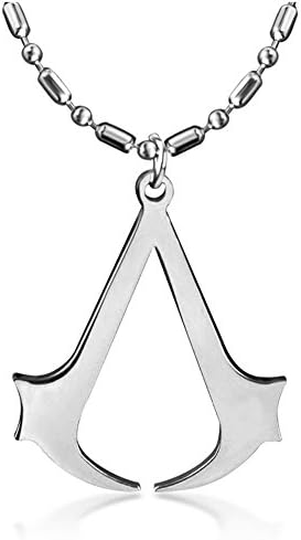 Atoy Assassin's Creed Logo Stainless Steel Badge Cosplay Chain Pandant Desmond Miles Necklace + 1pcs Wristband