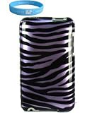 Purple Zebra Snap On Case for Itouch 2nd and 3rd generation Ipod Touch 8G 16G 32GB 64GB + Wristband