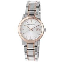 Big Sale Burberry Women's BU9105 Large Check Two Tone Stainless Steel Bracelet Watch