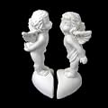 Deko Engel auf Herz Wei� Kunststein (H�he 10 cm, 2er Set)